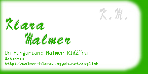 klara malmer business card